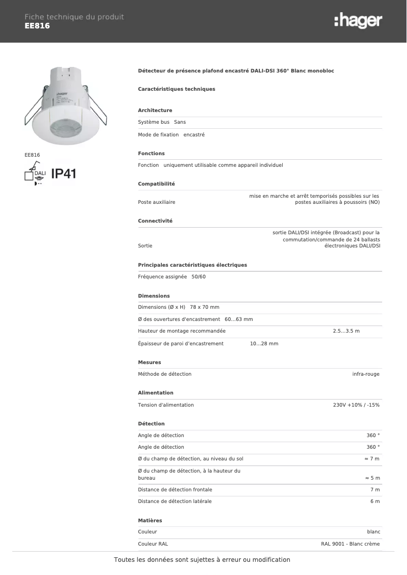 First page image of the manual for EE816