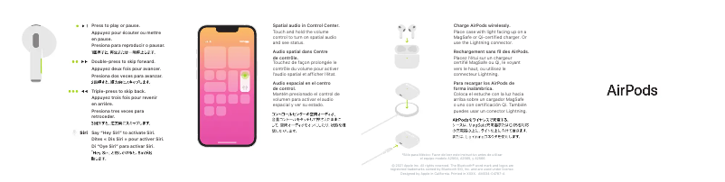 Page 1 of the manual User Manual Apple Airpods 3rd Gen