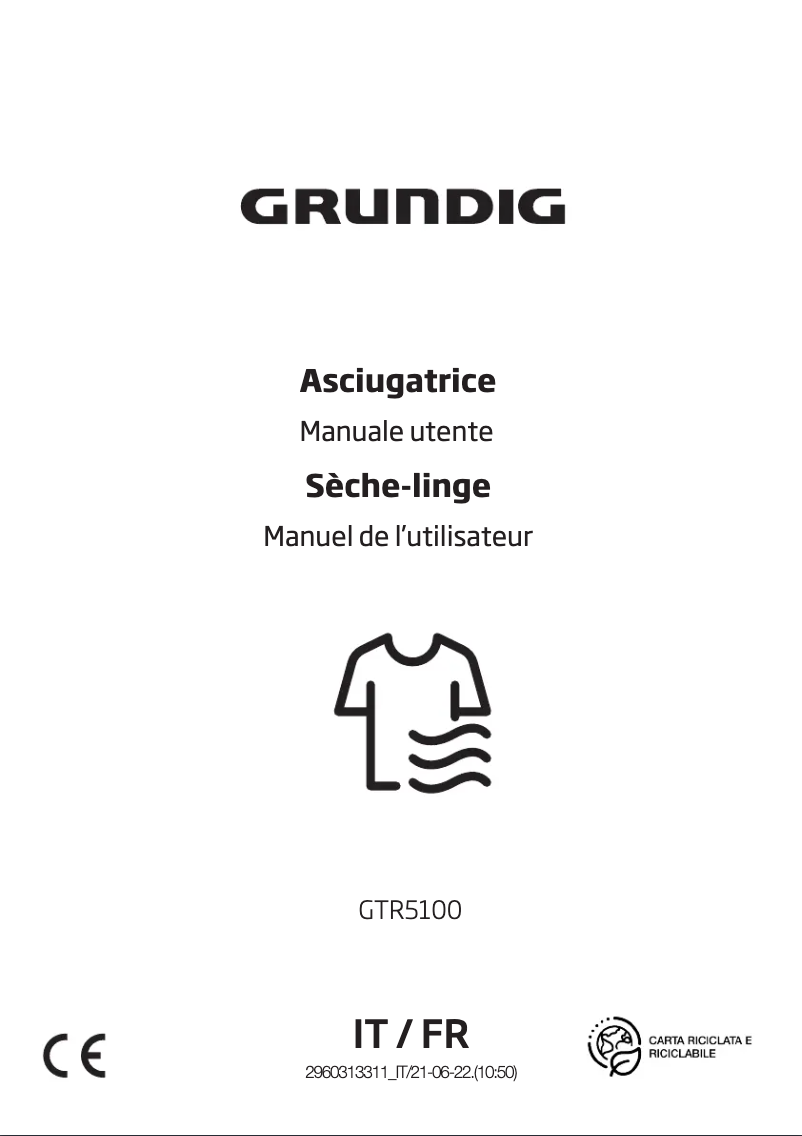 First page image of the manual for GTR5100