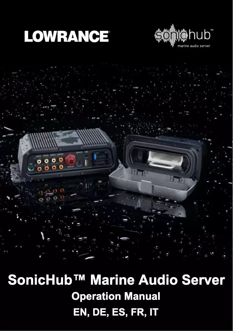 First page image of the manual for SonicHub Marine