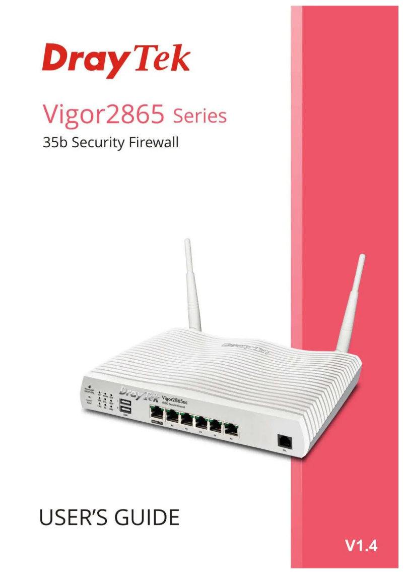 Page 1 of the manual User Manual Draytek Vigor 2865L-A