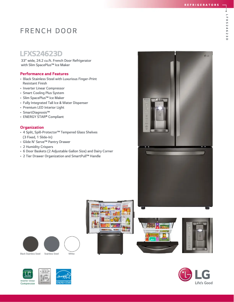 First page image of the manual for LFXS24623D