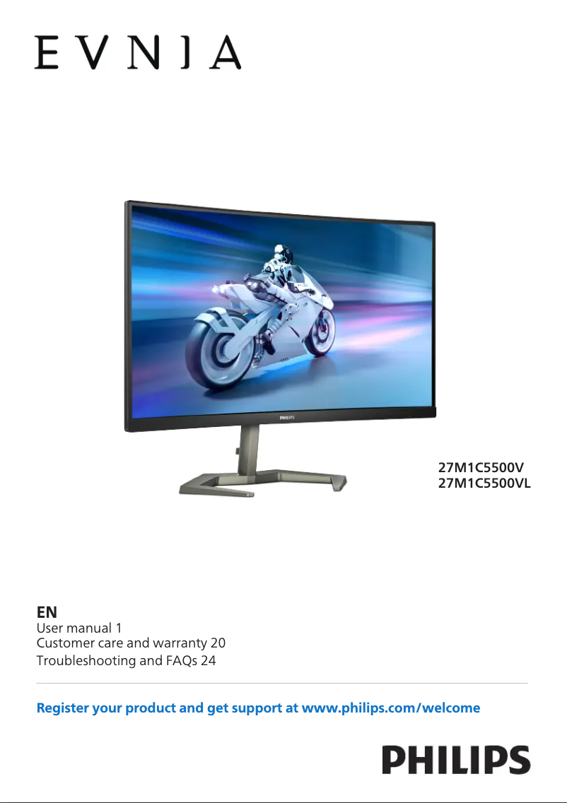 First page image of the manual for Evnia 27M1C5500VL