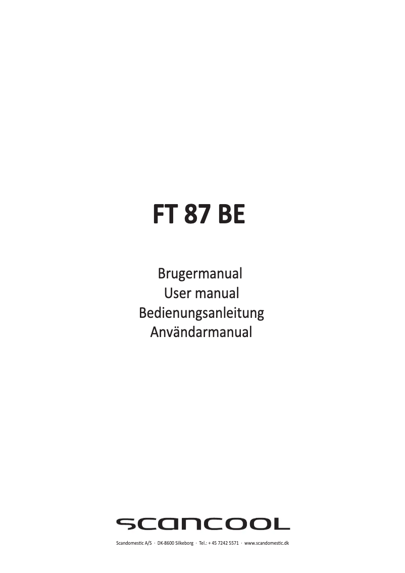 First page image of the manual for FT 87 BE