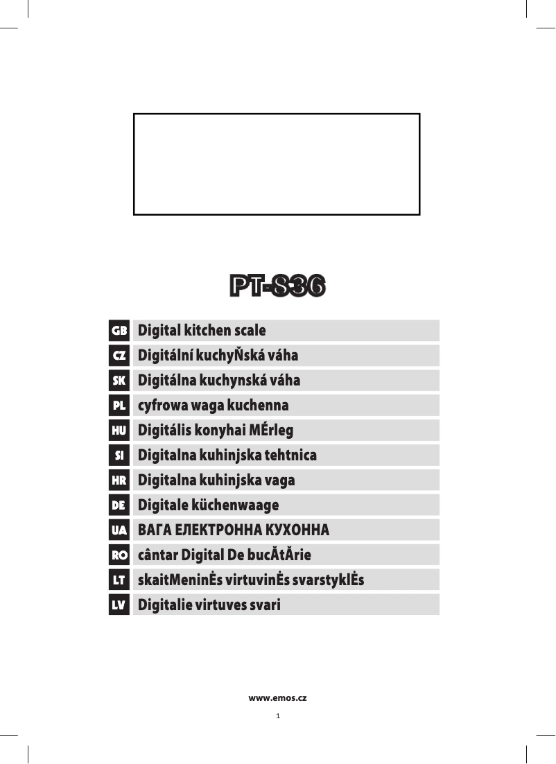 First page image of the manual for PT-836