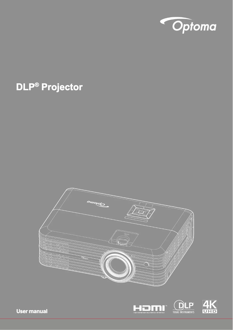 Page 1 of the manual User Manual Optoma UHD50