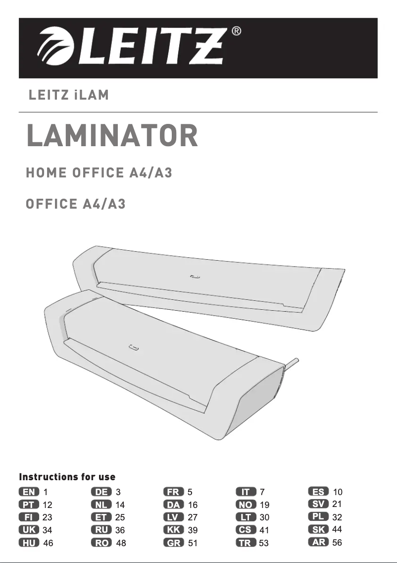 First page image of the manual for iLAM Home Office A3