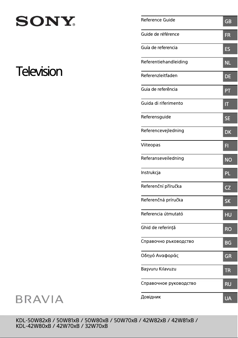 Page 1 of the manual User Manual Sony Bravia KDL-42W706B