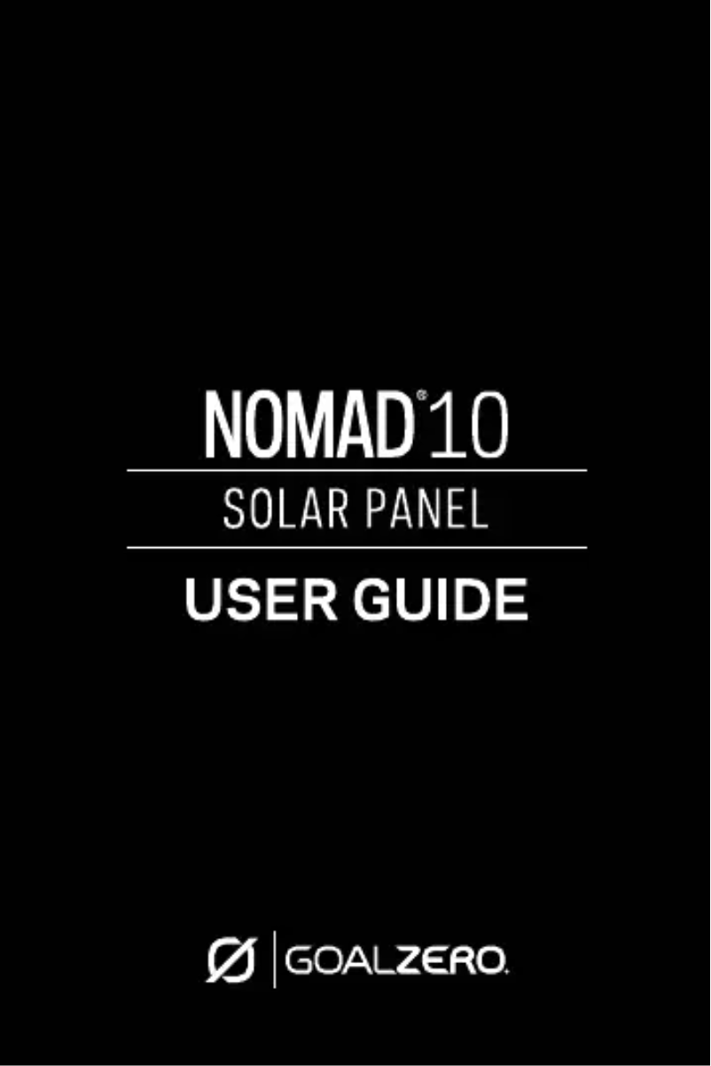 First page image of the manual for Nomad 10