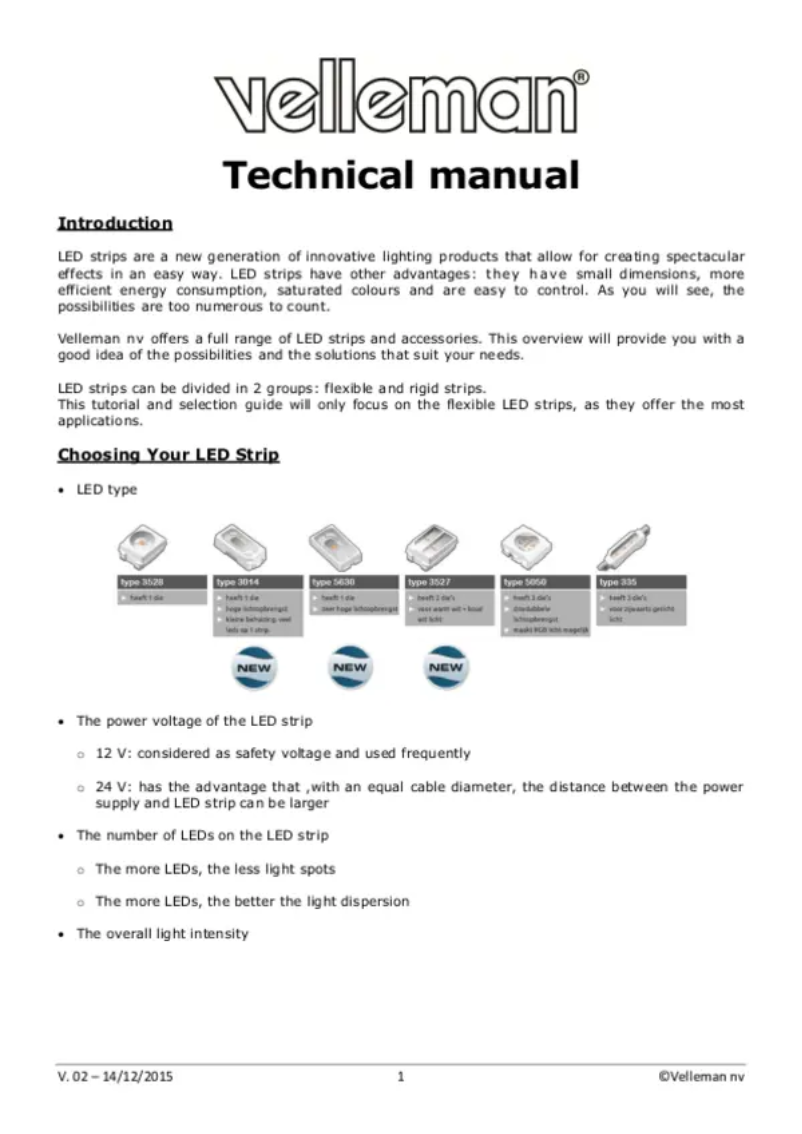 First page image of the manual for LB12M130WWN