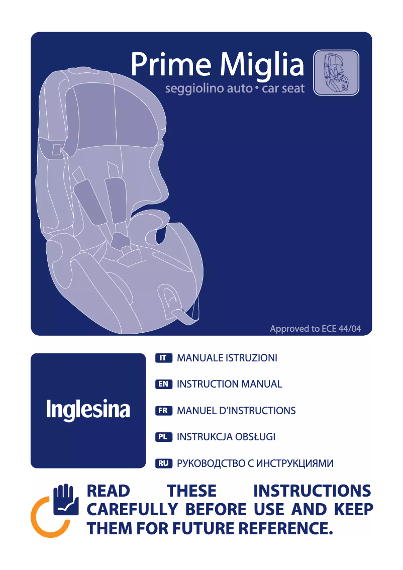 Page 1 of the manual User Manual Inglesina Prime Miglia I-Fix