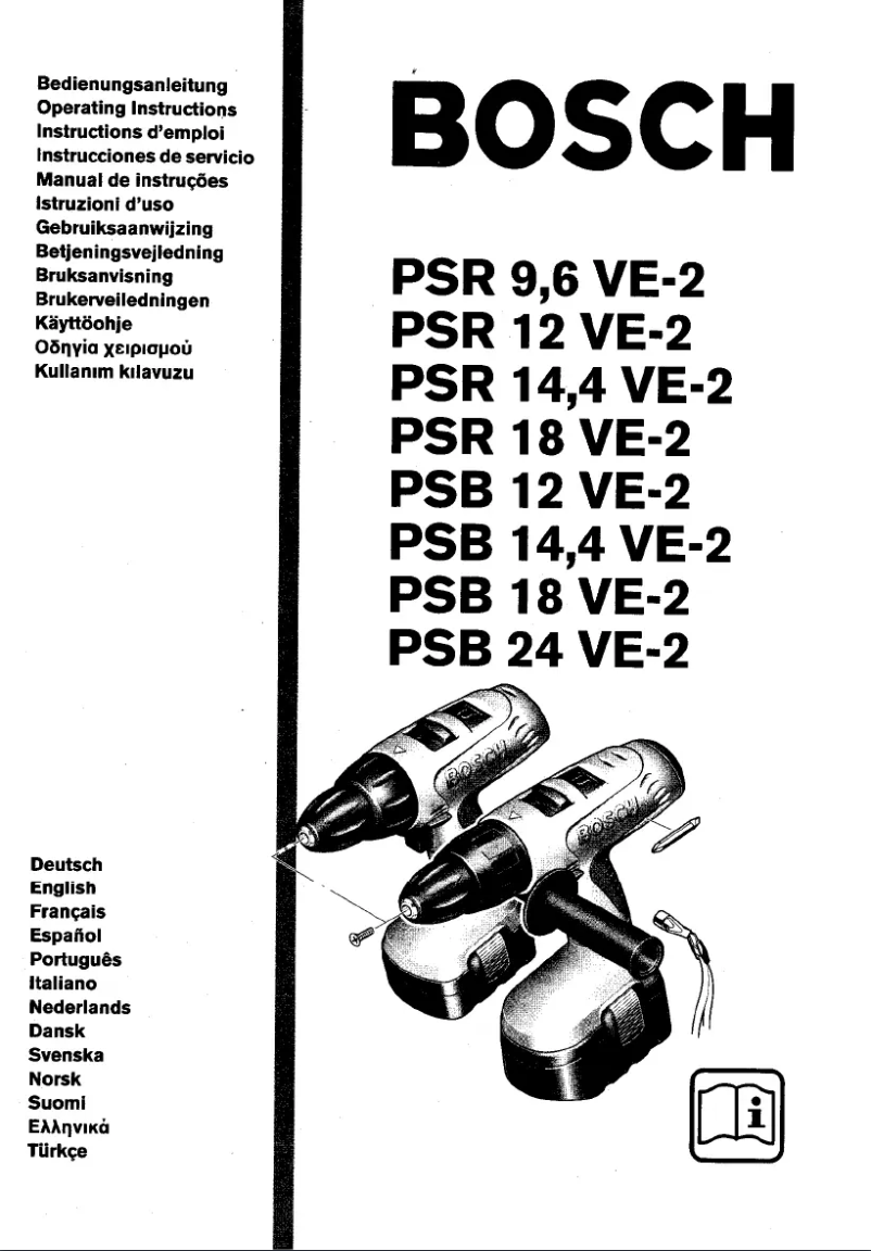 First page image of the manual for PSR 9,6 VE-2