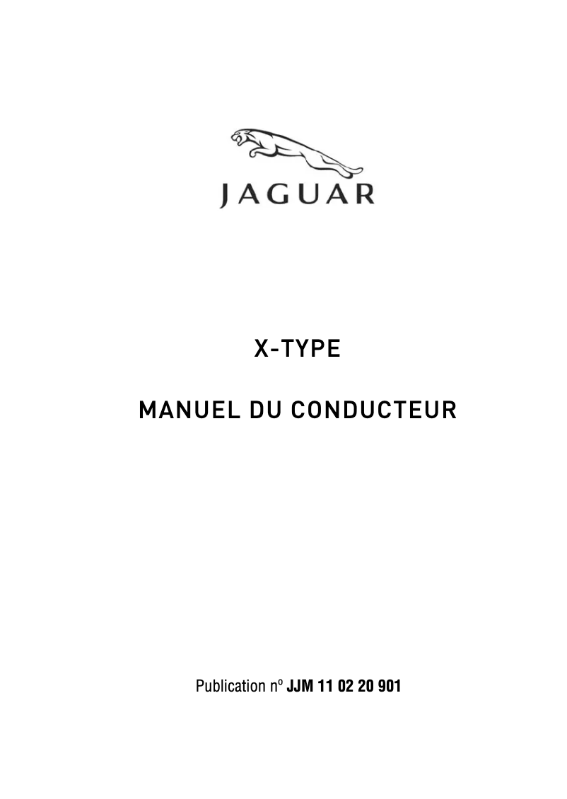 Page 1 de la notice Manuel utilisateur Jaguar X-Type (2003)