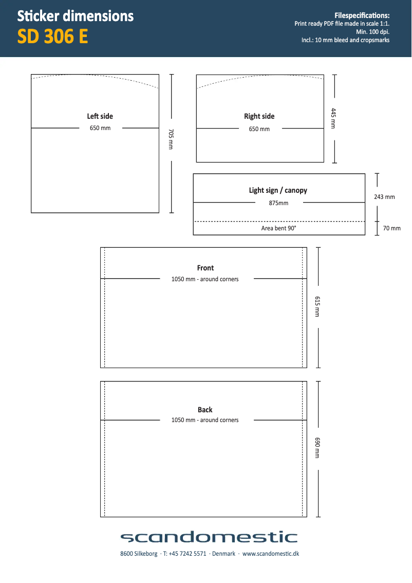 Page 1 of the manual Measuring Guide Scancool SD 306 E
