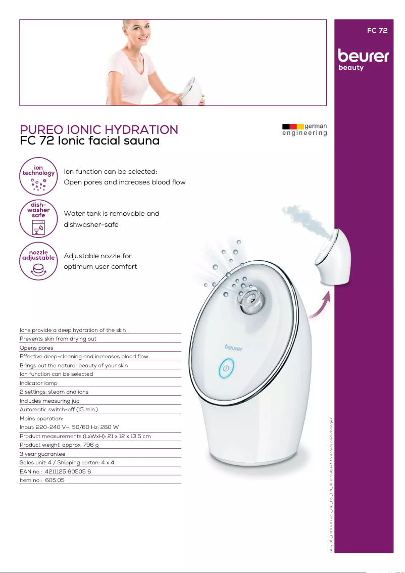 First page image of the manual for FC 72