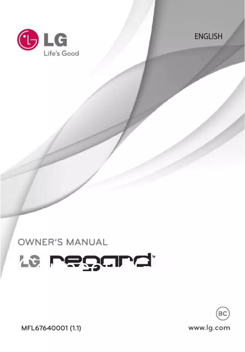 Page 1 of the manual User Manual LG Optimus Regard