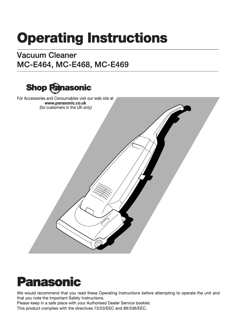 Page 1 of the manual User Manual Panasonic MC-E468
