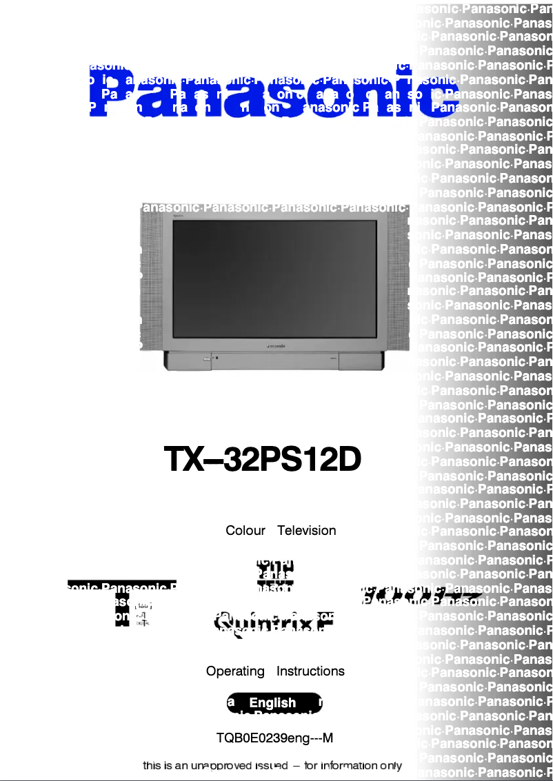 First page image of the manual for TX-32PS12D