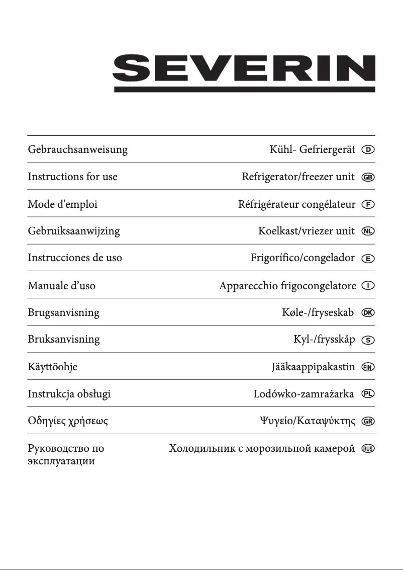 Page 1 of the manual User Manual Severin KS 9768