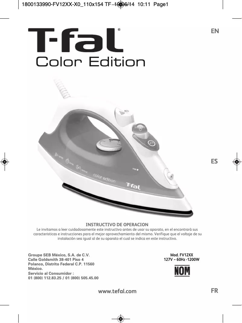 First page image of the manual for Color Edition FV1241X0