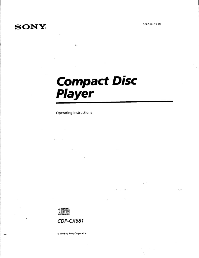 Page 1 of the manual User Manual Sony CDP-CX681