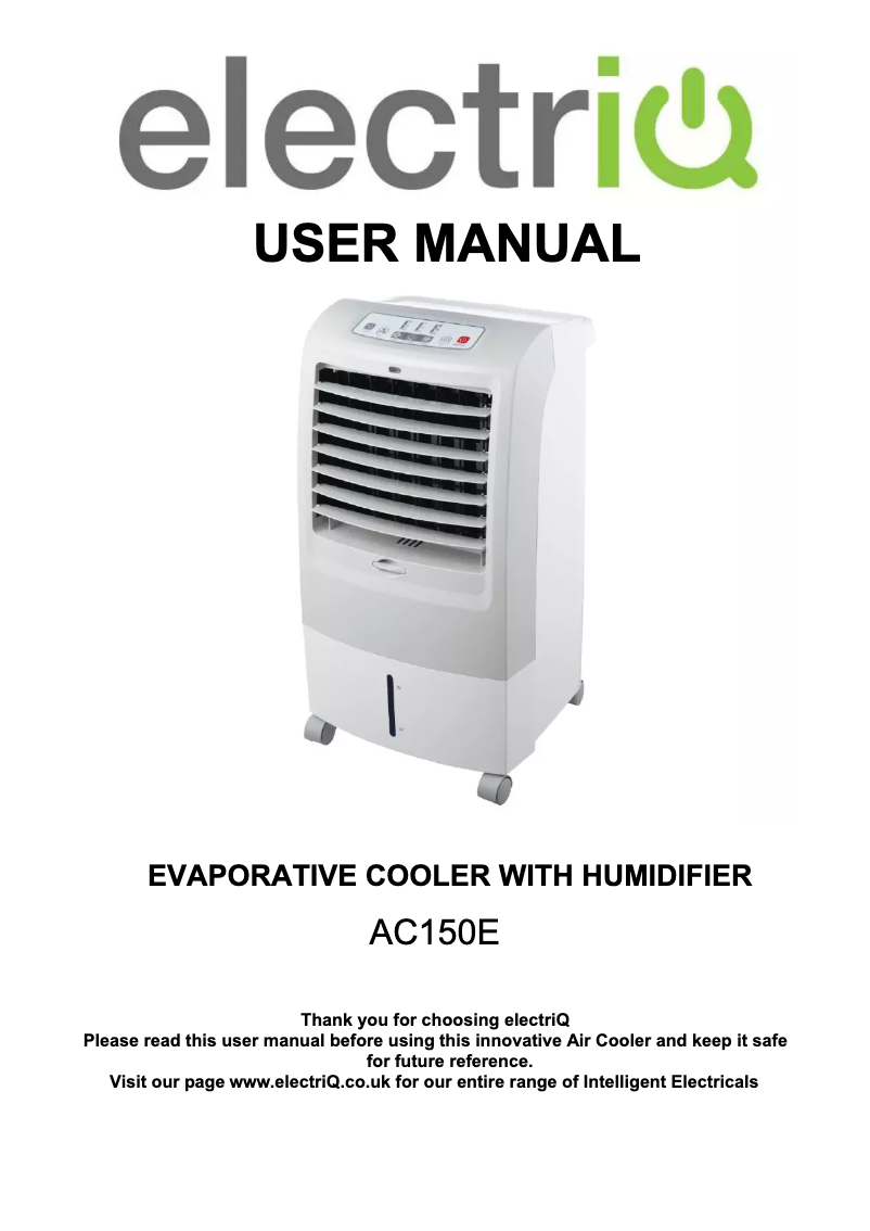 First page image of the manual for AC150E