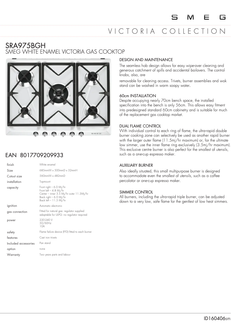 First page image of the manual for SRA975BGH