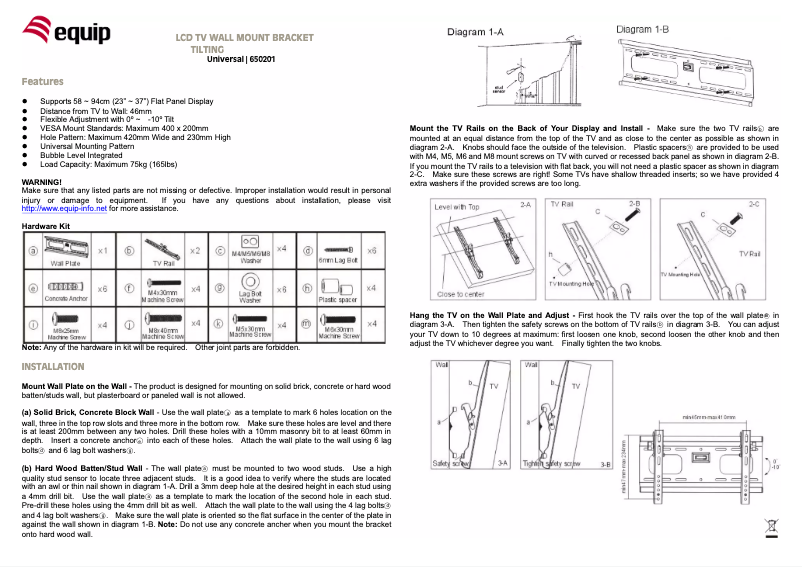 First page image of the manual for 650201