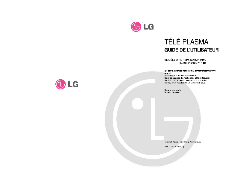 Page 1 of the manual User Manual LG RU-42PX11