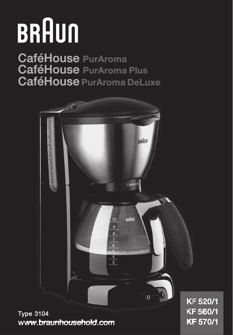 Page 1 of the manual User Manual Braun CaféHouse PurAroma KF 520/1