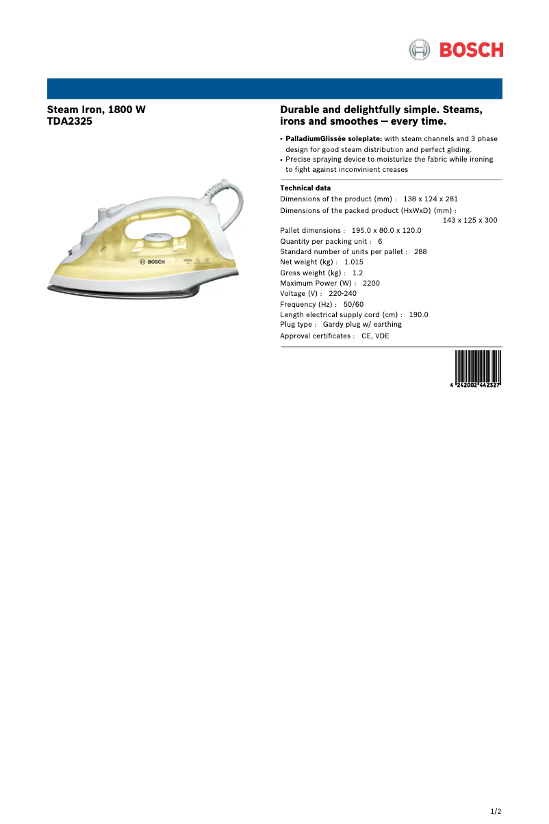 First page image of the manual for TDA2325