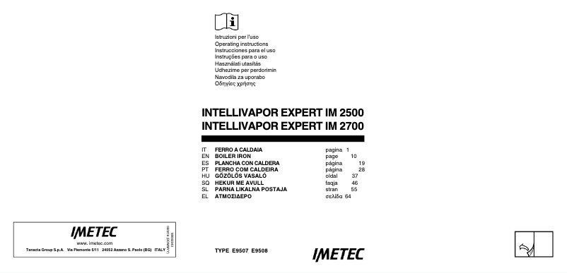First page image of the manual for Intellivapor Expert 2500