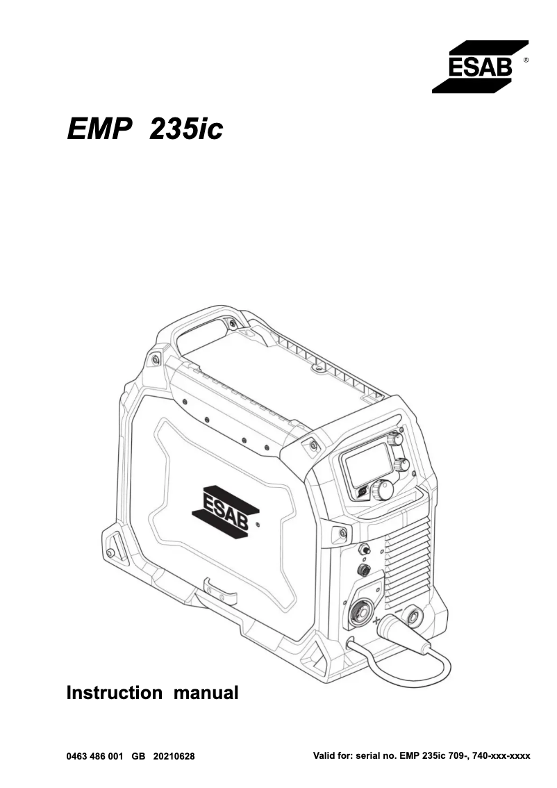 Page 1 of the manual User Manual Esab Rebel EMP 235ic