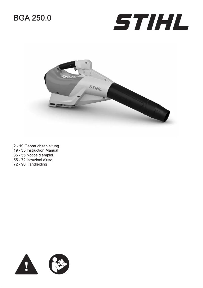 Page 1 of the manual User Manual Stihl BGA 250