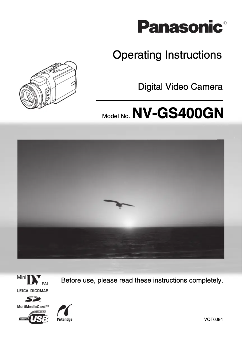 First page image of the manual for NV-GS400GN