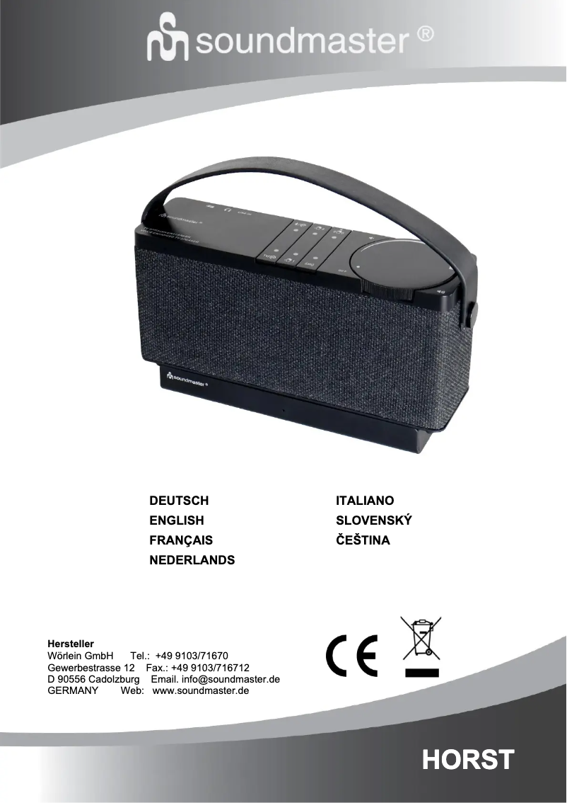 First page image of the manual for Horst