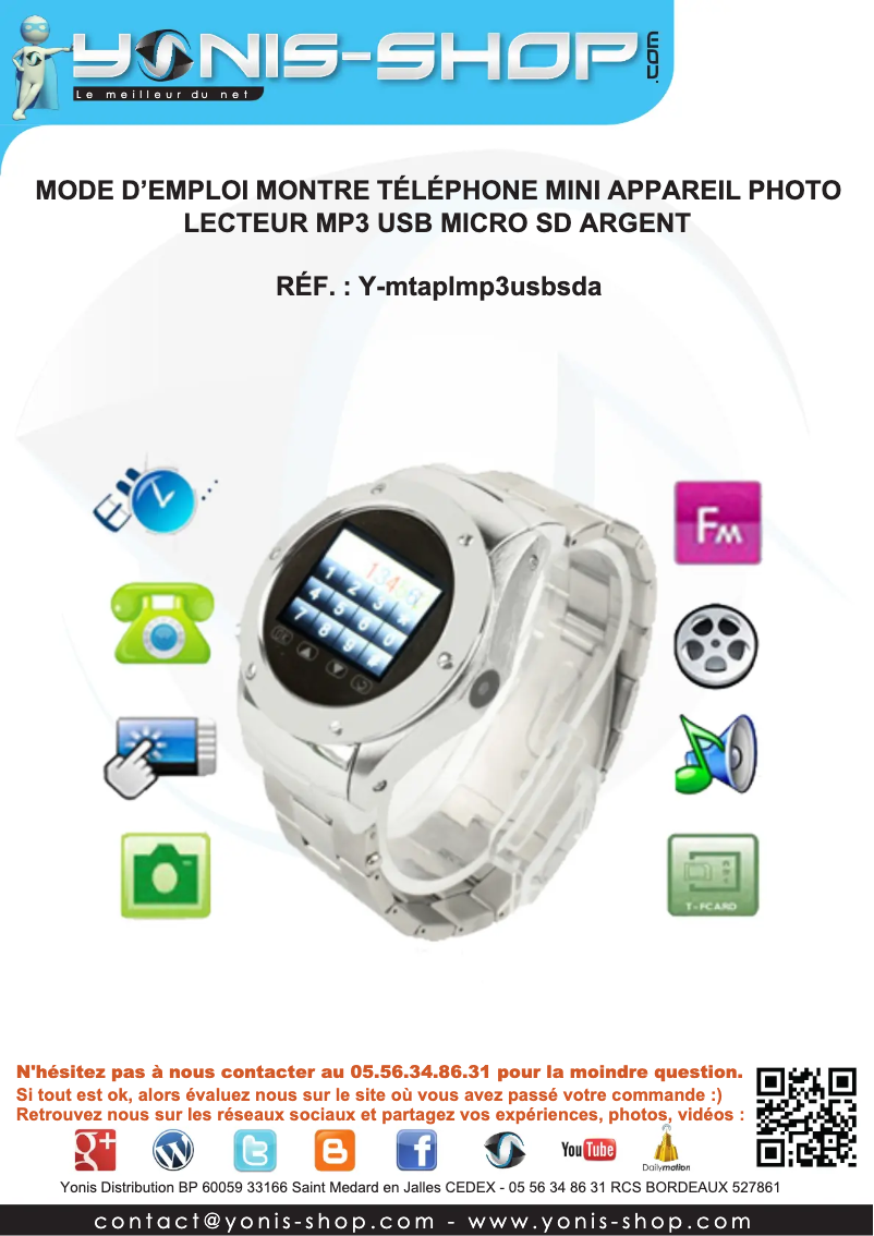 First page image of the manual for Y-MTAPLMP3USBSDA