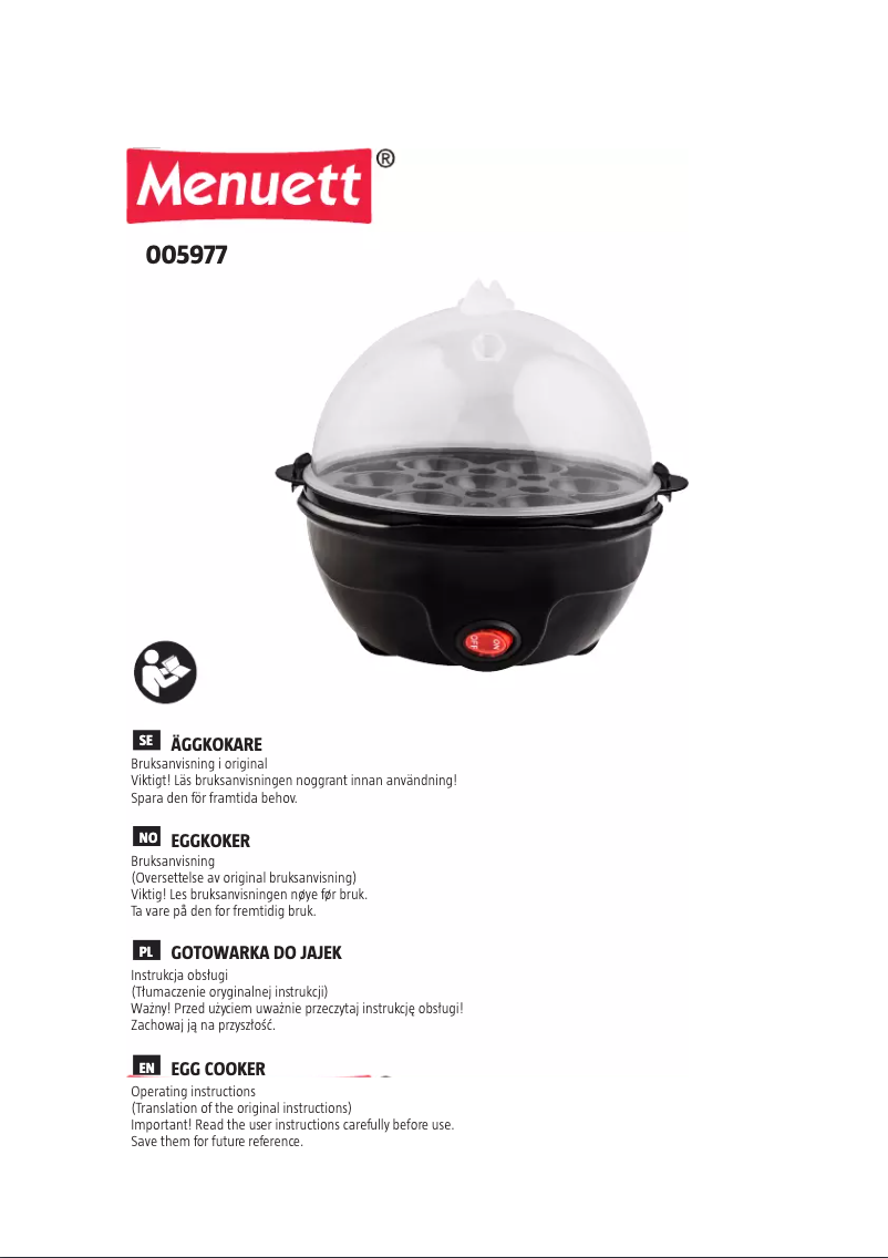 Page 1 of the manual User Manual Menuett 005-977