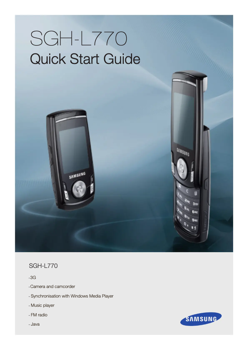 First page image of the manual for SGH-L770V