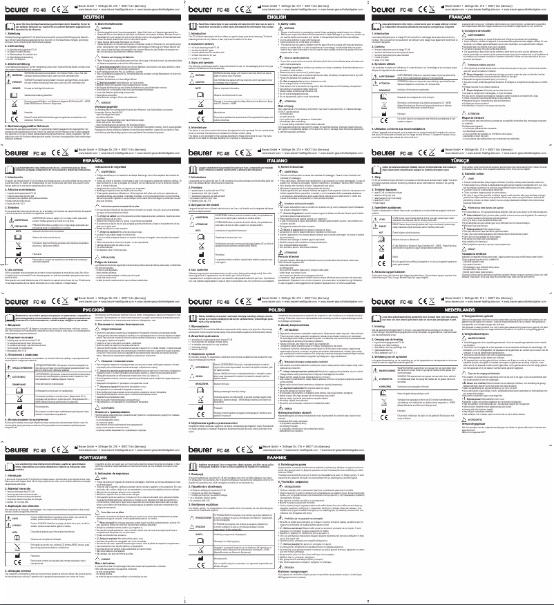 Page 1 of the manual User Manual Beurer FC48
