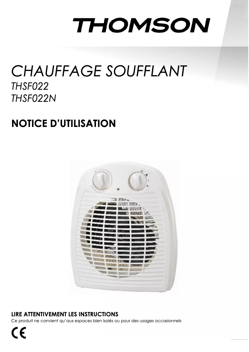 First page image of the manual for THSF022