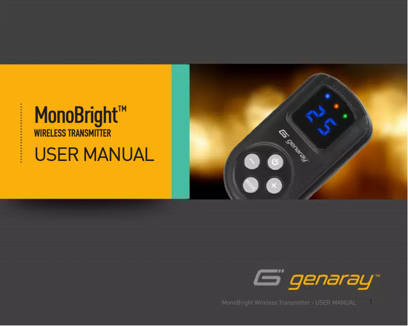 First page image of the manual for MonoBright