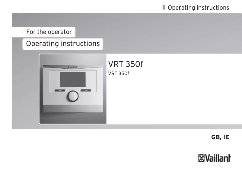 Page 1 of the manual User Manual Vaillant VRT 350f
