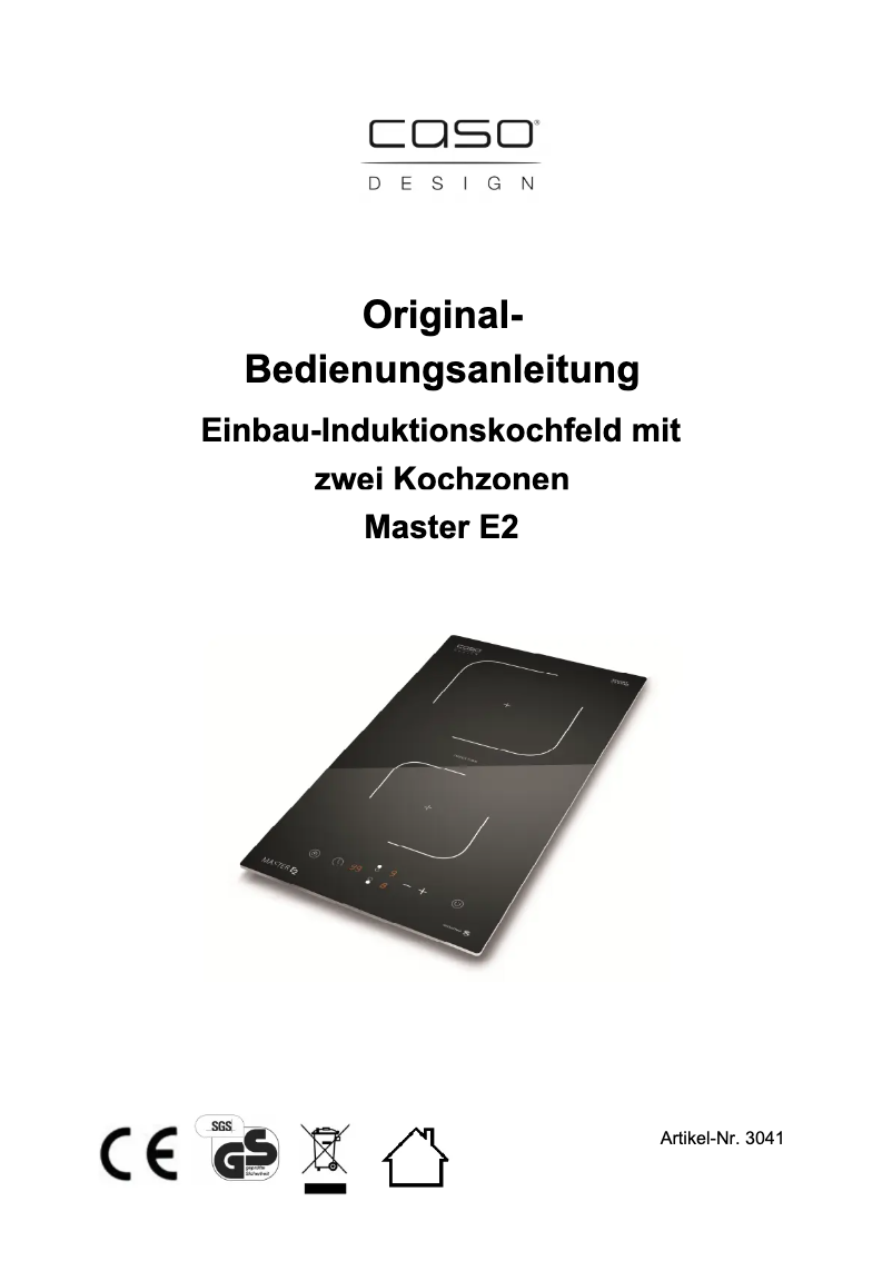 Page 1 of the manual User Manual Caso Master E2