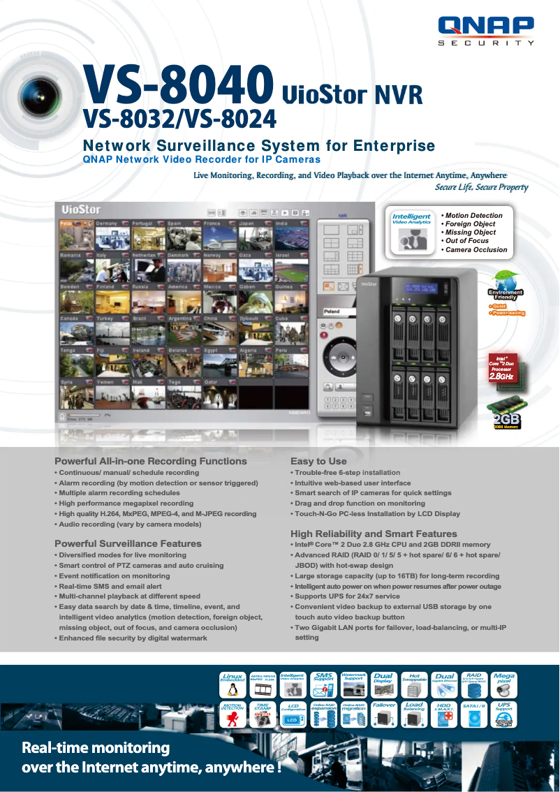 First page image of the manual for VS-8040 VioStor NVR