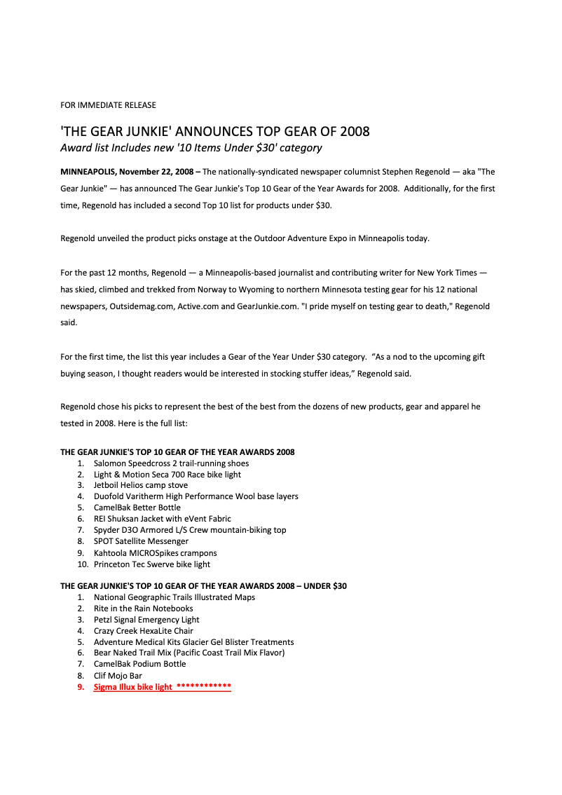 Page 1 of the manual User Manual Sigma Illux