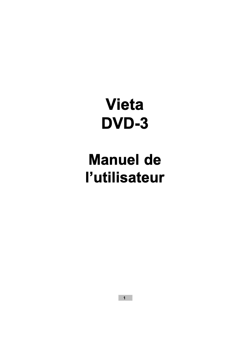 First page image of the manual for DVD3