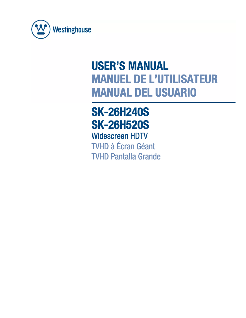 Image de la première page du manuel de l'appareil SK-26H240S