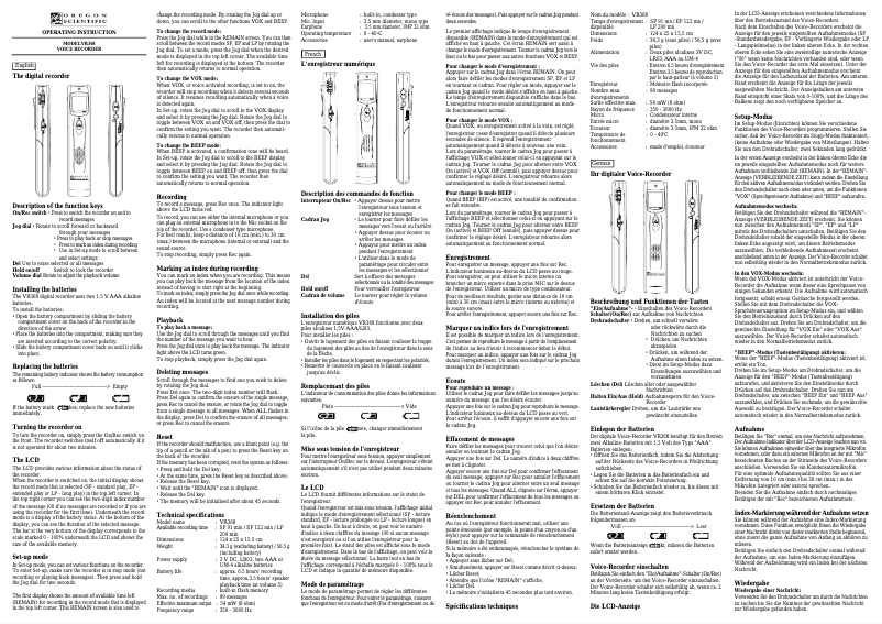 First page image of the manual for VR368