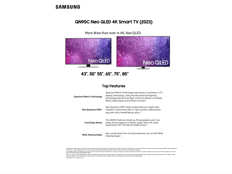 First page image of the manual for QA75QN90CAW